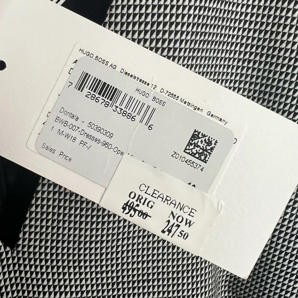 NWT Hugo Boss Doritala Geometric Wool Stretch Woven Tailored Sheath Dress Sz 10 - Picture 7 of 14